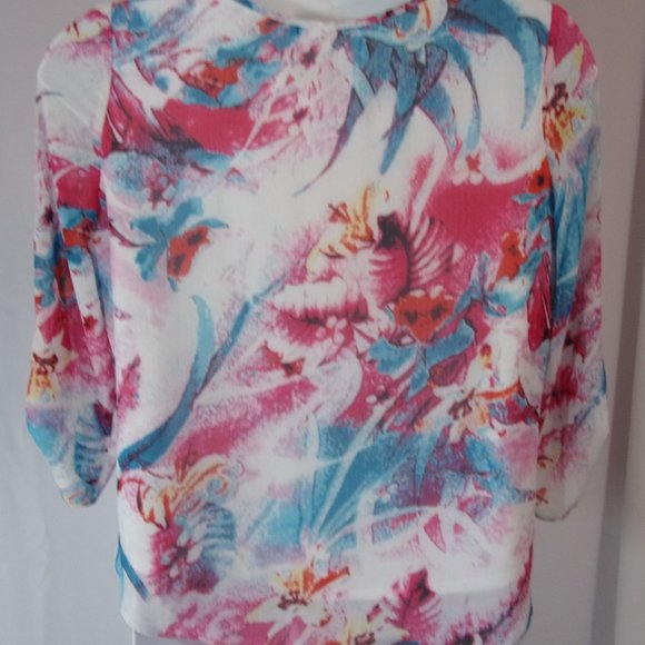 Bright Light & airy Summer Spring Blouse Size L SLONI - Picture 4 of 6